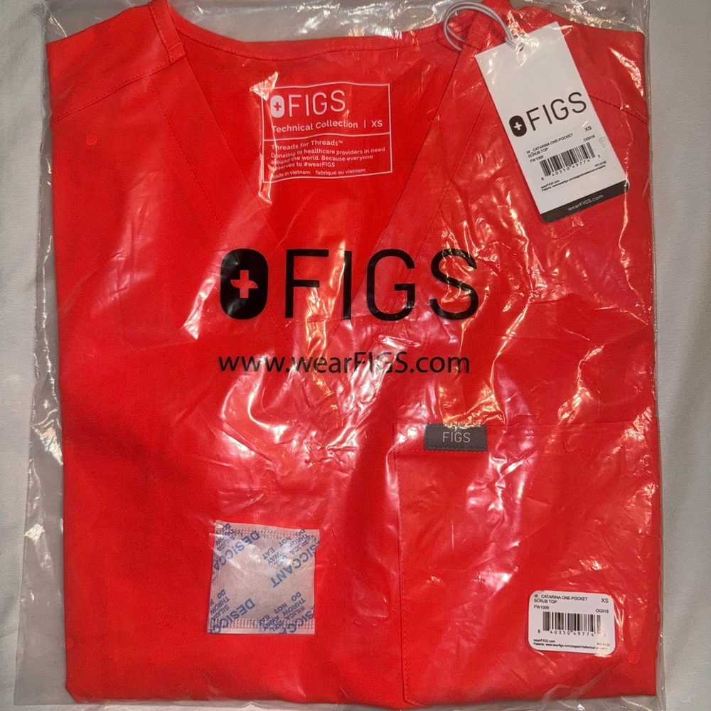 Figs Red and Orange Short Sleeve Tee